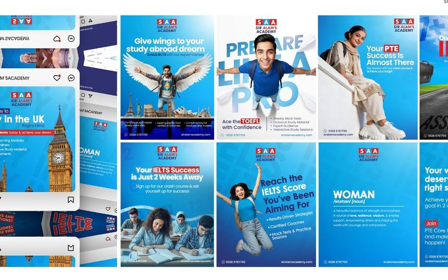 AusPak Education lead generation campaign creative grid
